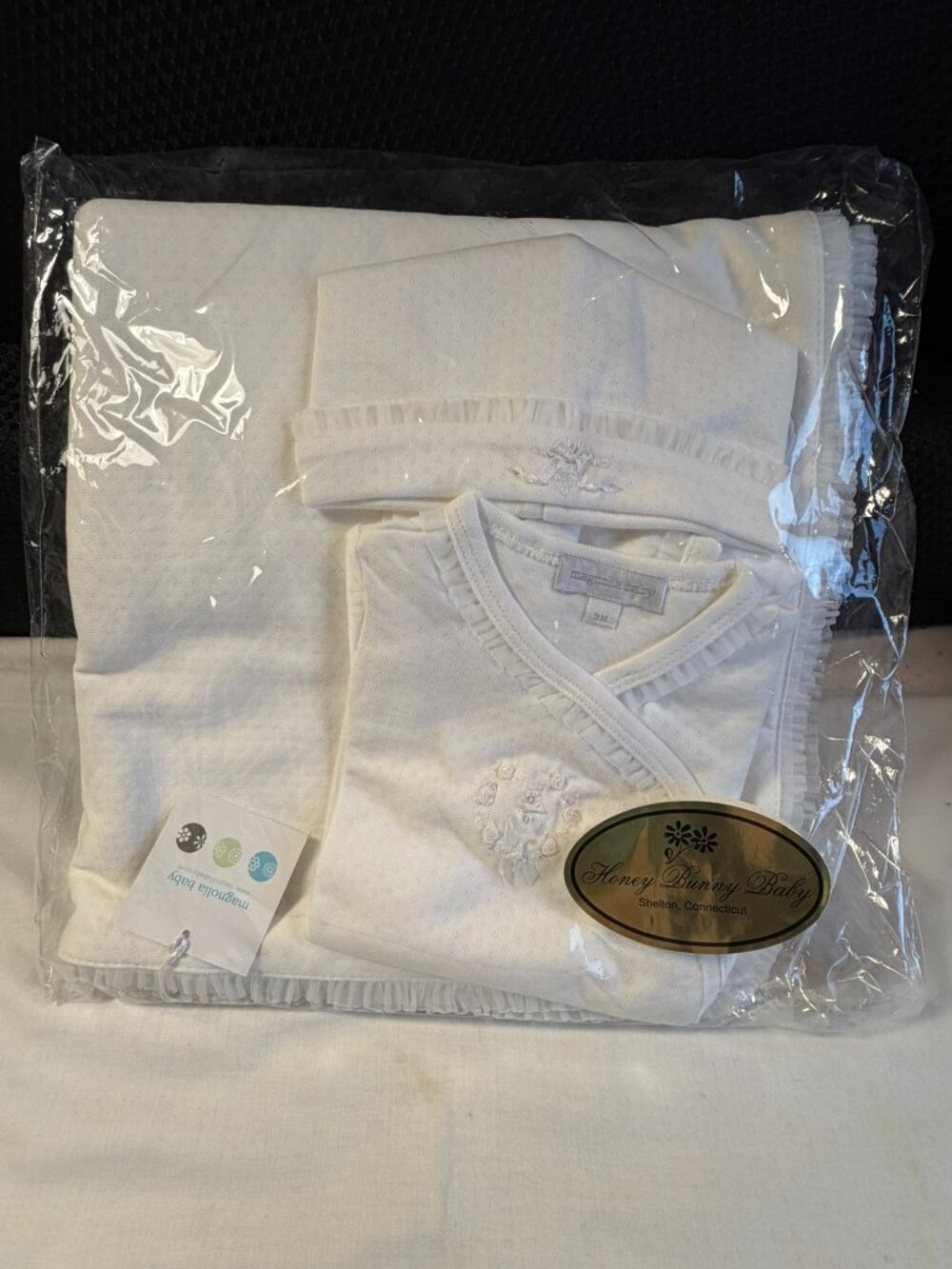 Magnolia Baby White Infant 3 pc Layette Set